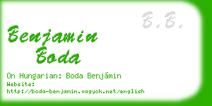 benjamin boda business card
