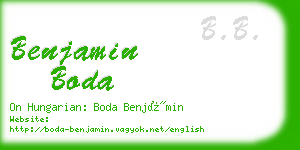 benjamin boda business card